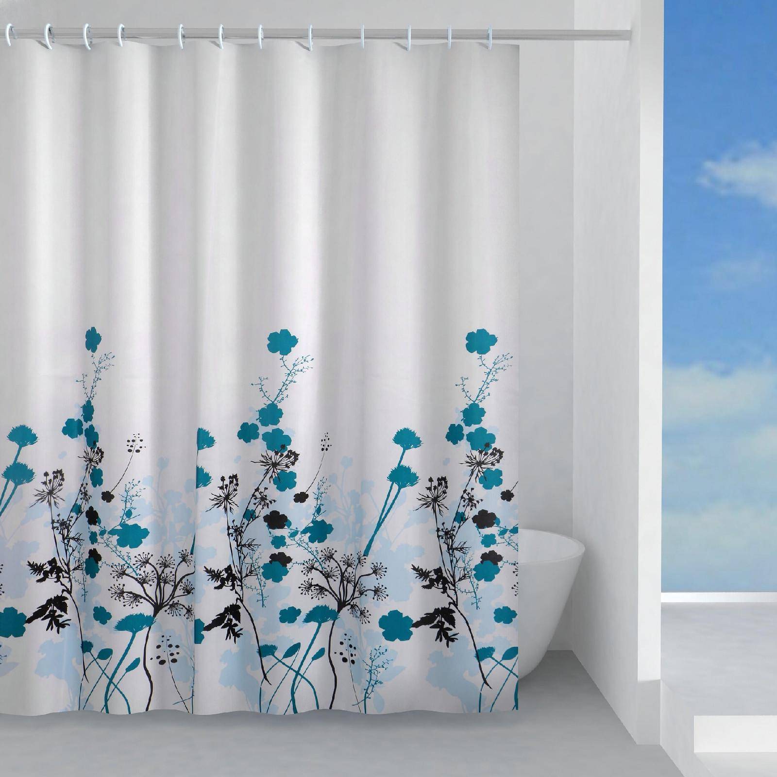 Tenda doccia in tessuto impermeabile a fiori 120x200 cm - Ricordi di Gedy