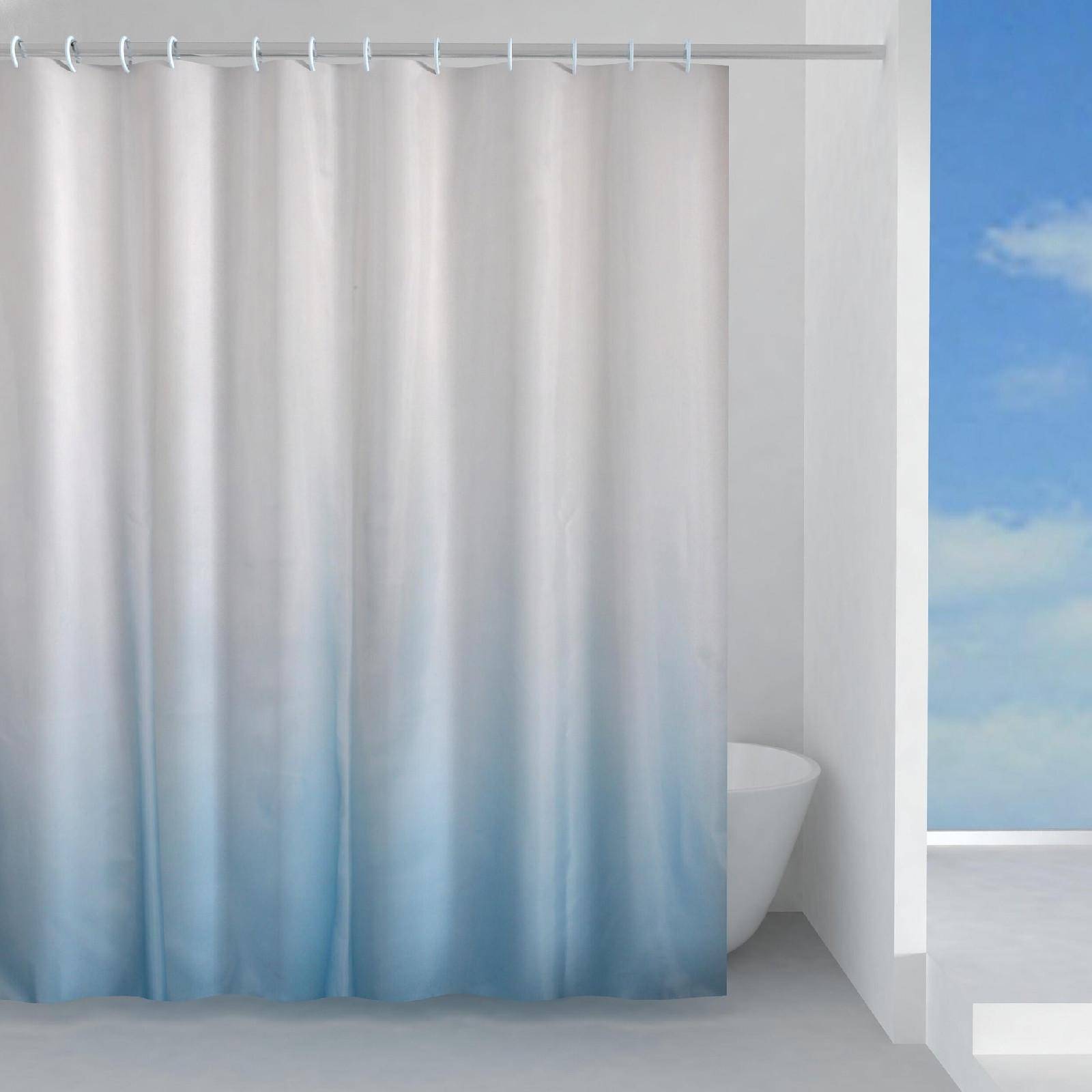 Tenda doccia o vasca 120x200 cm in tessuto bianco e azzurro - Cielo di Gedy
