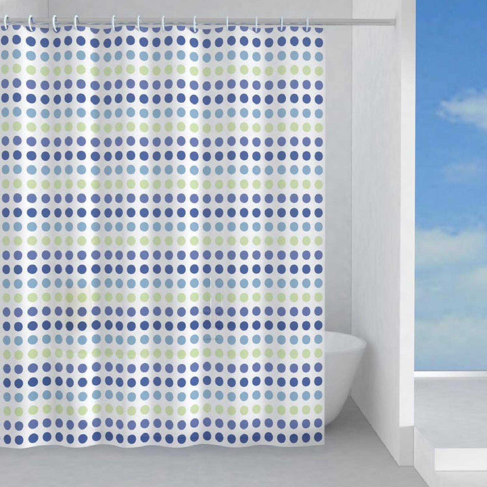 Tenda doccia o vasca 180x200 cm in peva fantasia a pois multicolor - Biglie  di Gedy