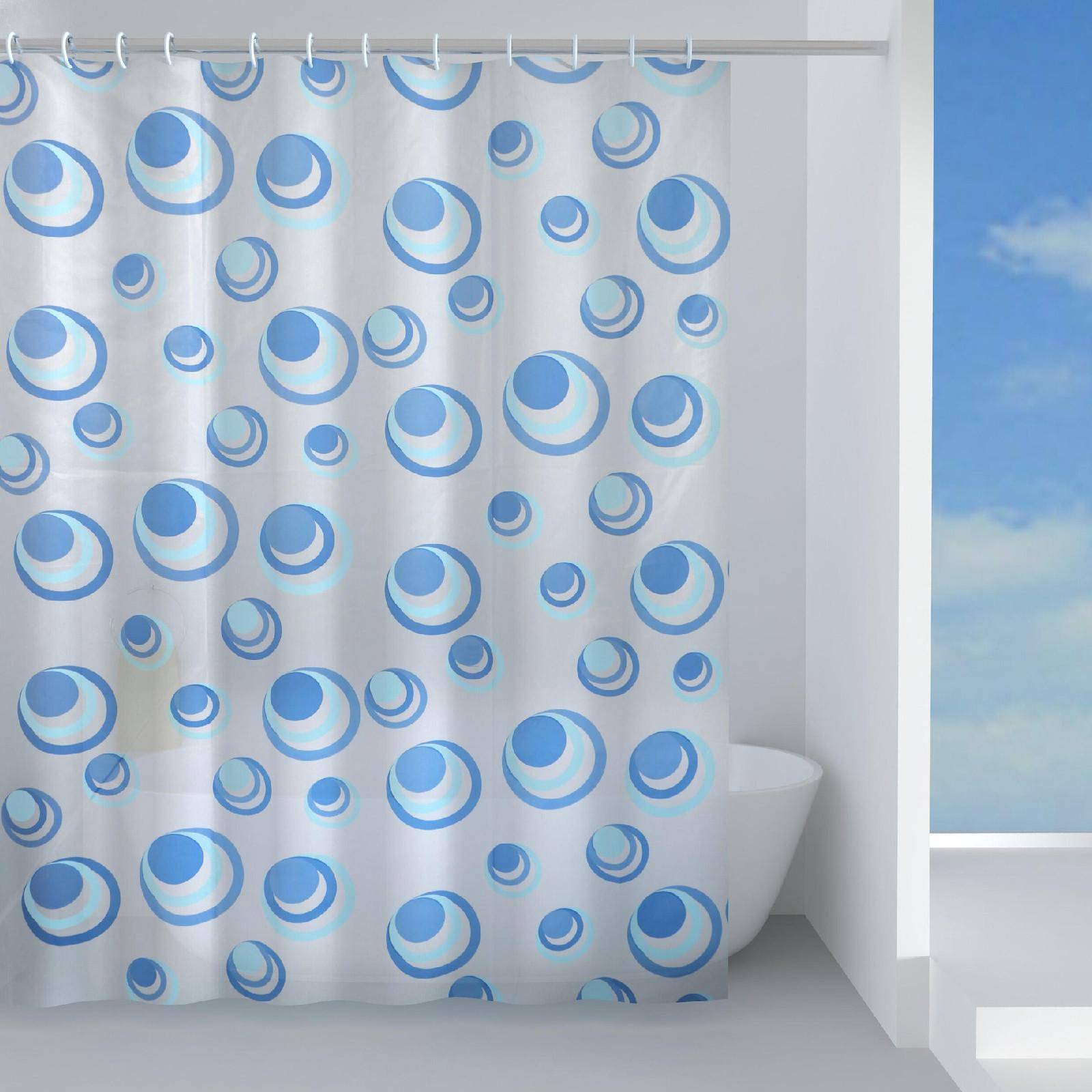 Tenda doccia o vasca in peva 120x200 cm fantasia a cerchi blu - Orbita di  Gedy