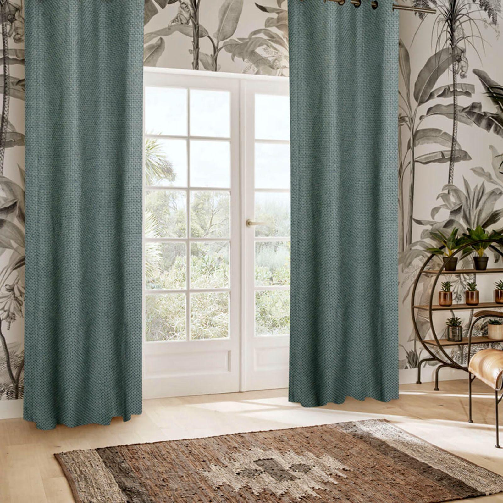 Tenda A Pacchetto In Microfibra Semi-Oscurante – 175x140 Cm – Verde Con Motivo A Scacchi – Isolante Termico - 3