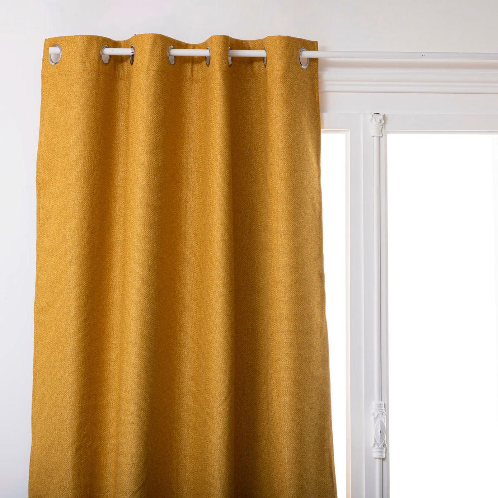 Tenda Oscurante Jacquard Con Occhielli, Caramello, 245x140 Cm, Tessuto Morbido Con Motivo A Tralci, Fashion&Joy