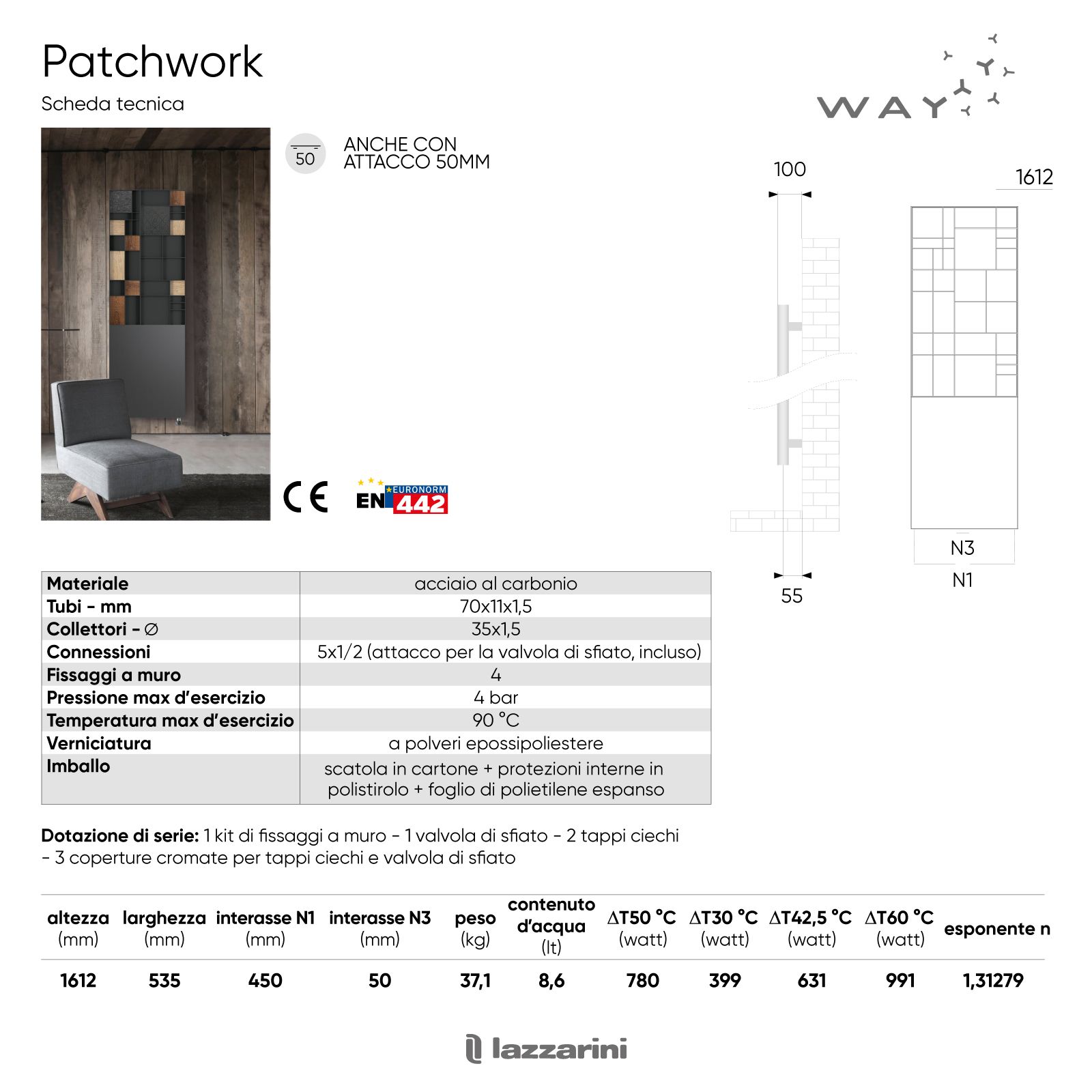 Da 30 a 45 cm rettangolo pieno in polistirolo altezza 7,5 cm