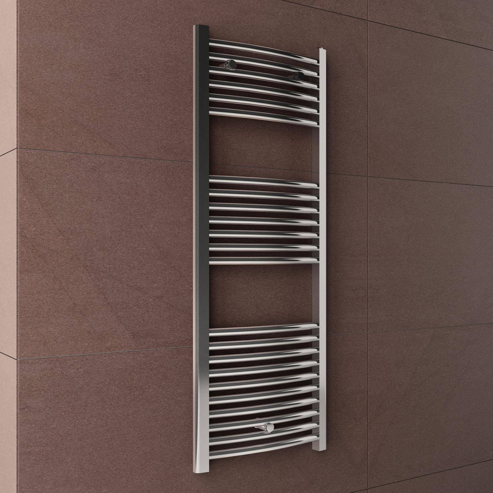 Termoarredo scaldasalviette 1200x450 cromato curvo interasse 400 mm - Alpina