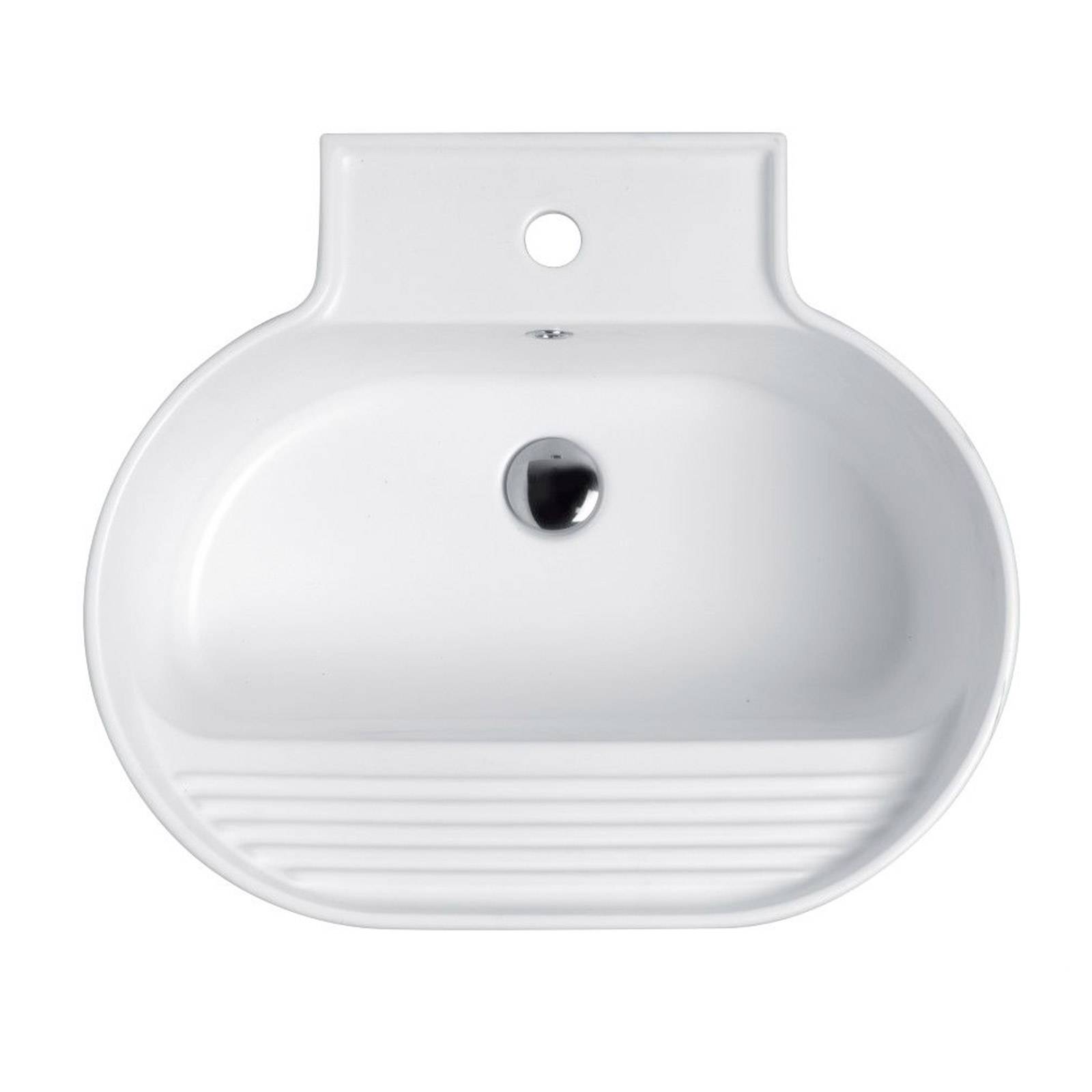 Tino Colavene lavabo/lavello monoforo per bagno lavanderia sospeso o  appoggio 60x50 cm