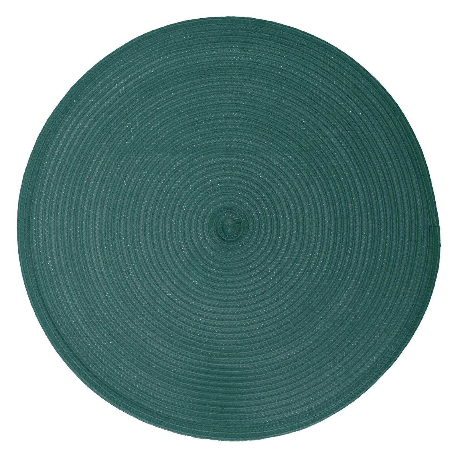 6 Tovagliette Rotonde Intrecciate, 38 Cm, Antiscivolo, Resistenti Al Calore, Bordo Blu, Per Interni/esterni, Lavabili - 3
