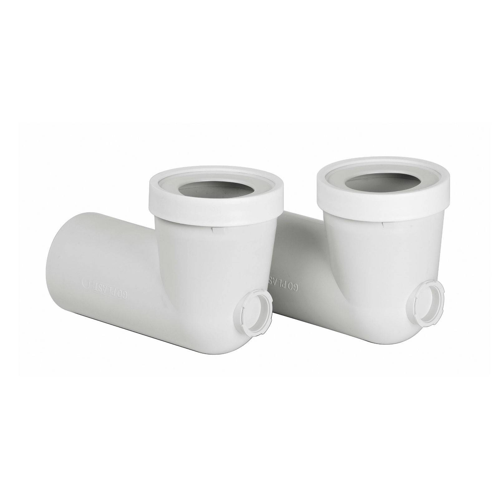Tubo per scarico WC a gomito 90° con foro per ispezione Ø100mm 40cm bianco