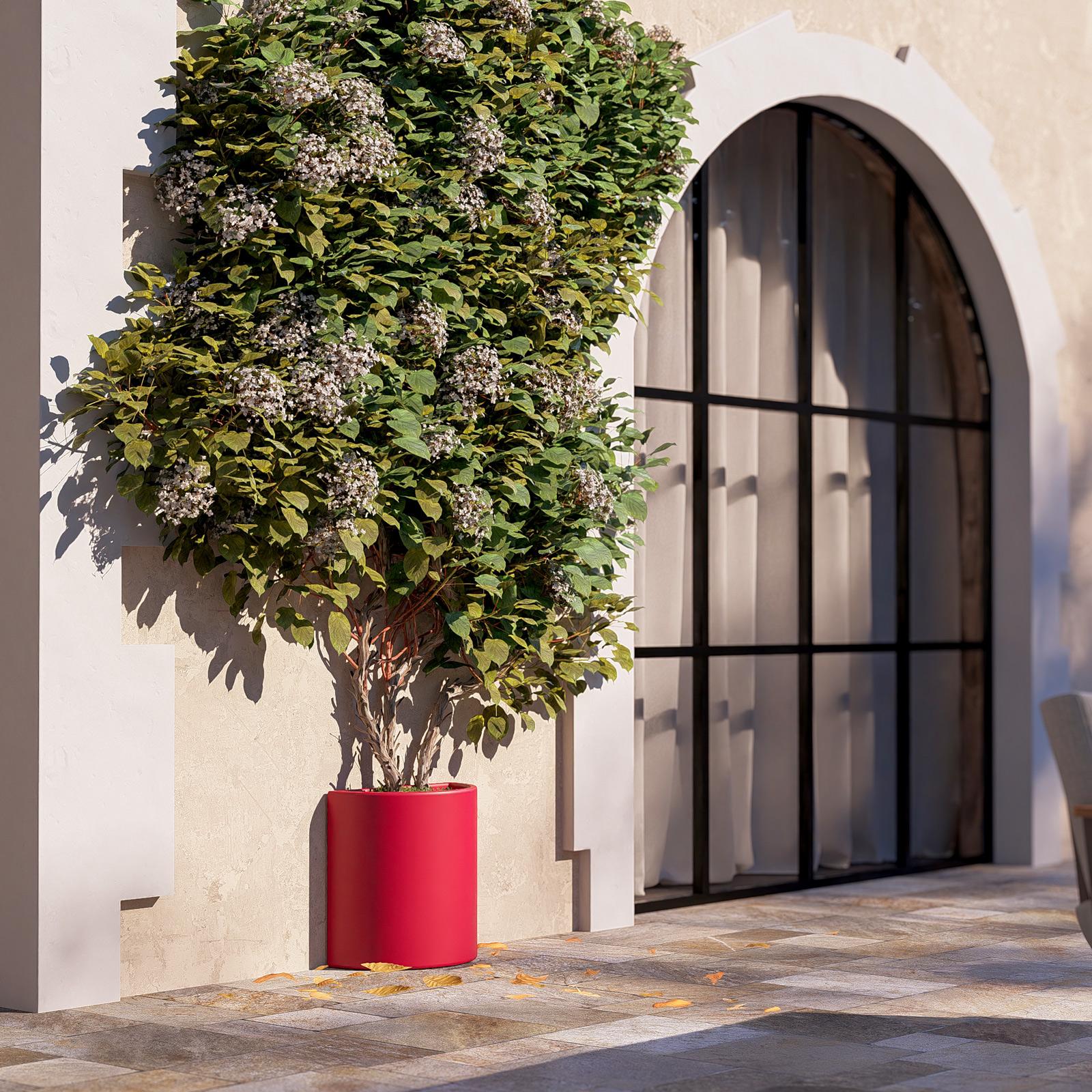 Vaso Toscana EDA Mezza Altezza 44cm - Rosso Borgogna, 50L, Antigelo E Anti-UV - Prodotto In Francia - 3