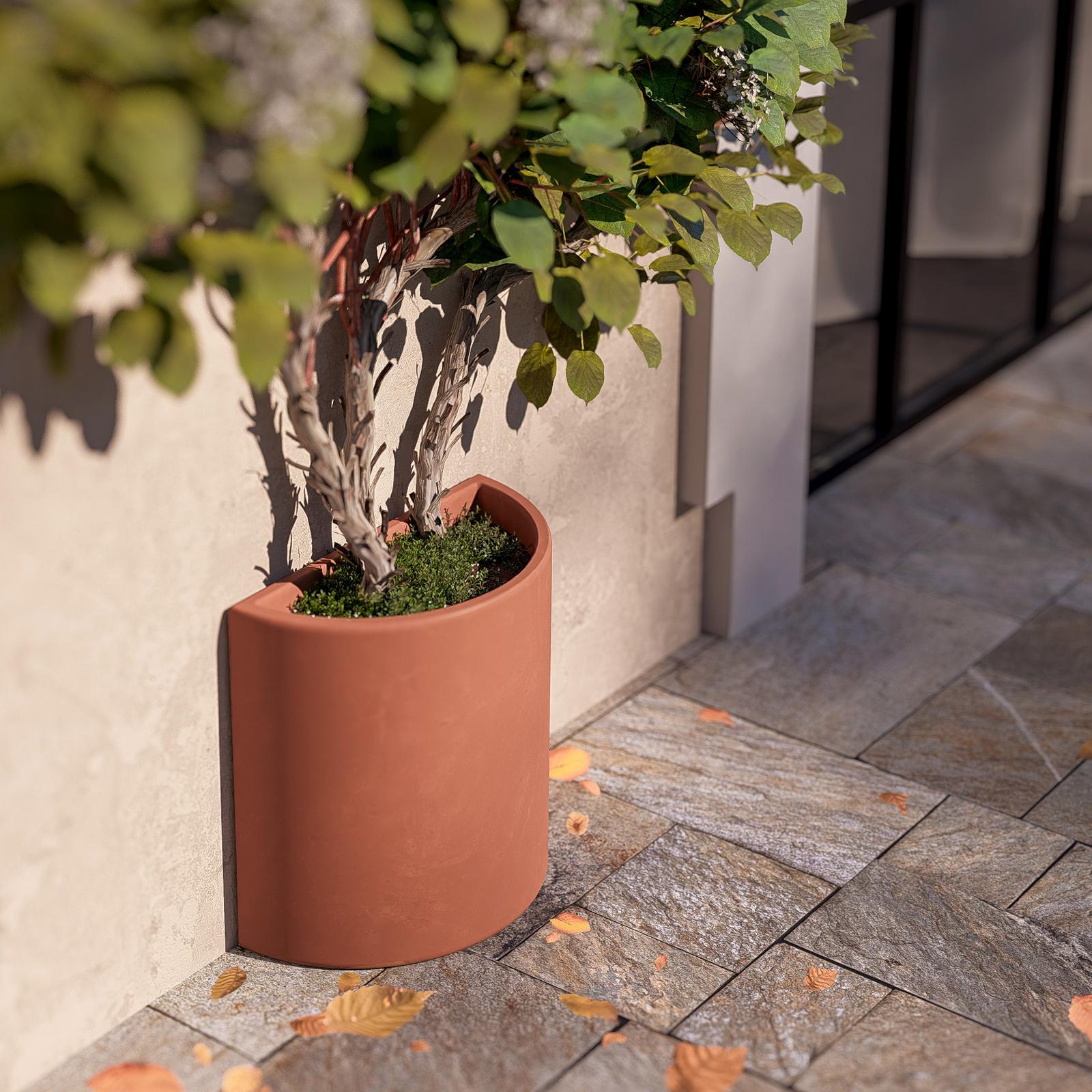 Vaso Fiori Pepia ICILM40CTE In Polipropilene - 30 Cm, Colore Terracotta - Resistente Agenti Atmosferici Per Interni/Esterni