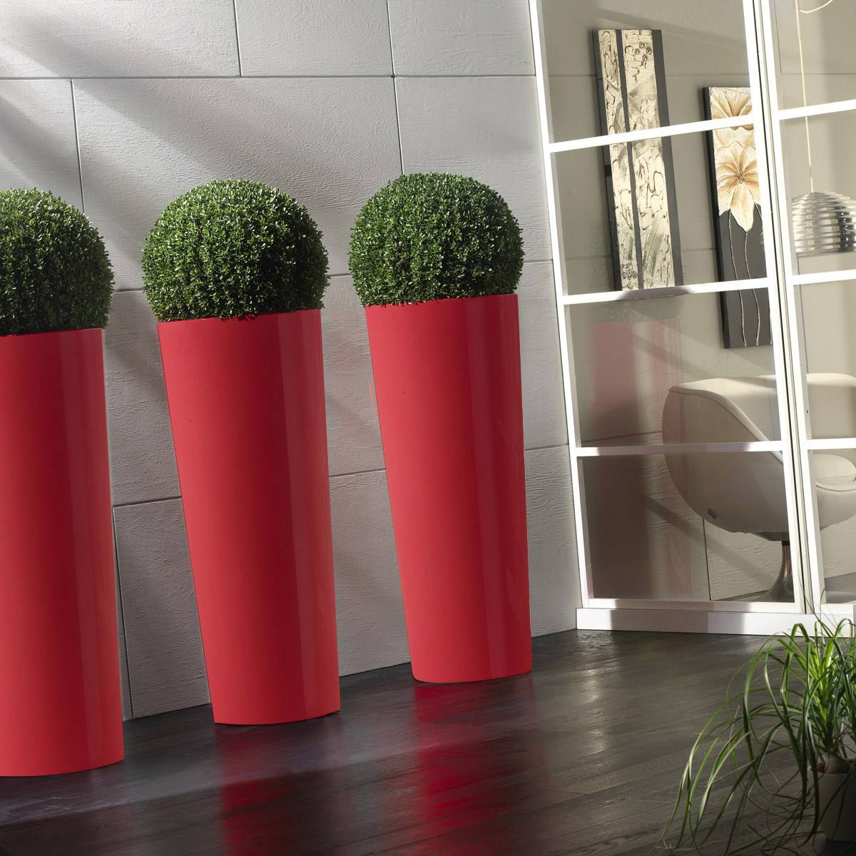 Vaso alto in plastica riciclabile 100% design moderno rosso