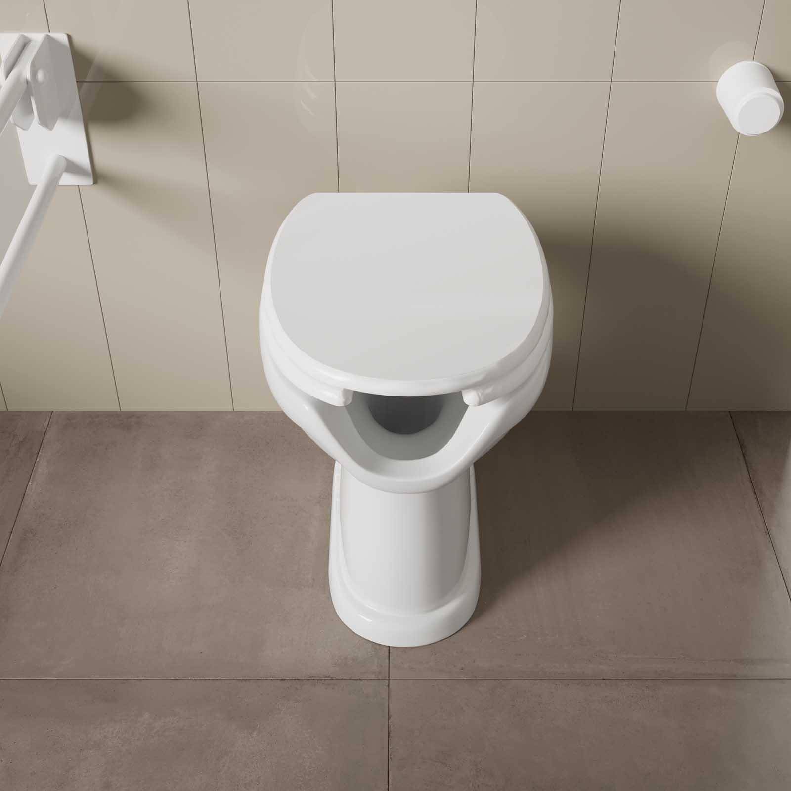 Vaso aperto accessibile in ceramica scarico a parete con copriwc