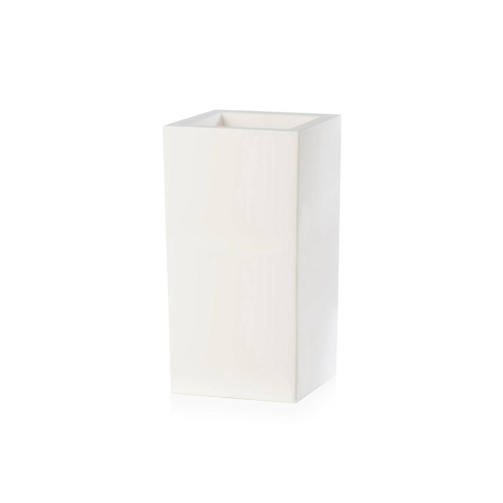 Vaso da giardino alto in plastica riciclabile 100% design moderno bianco  altezza 65 cm