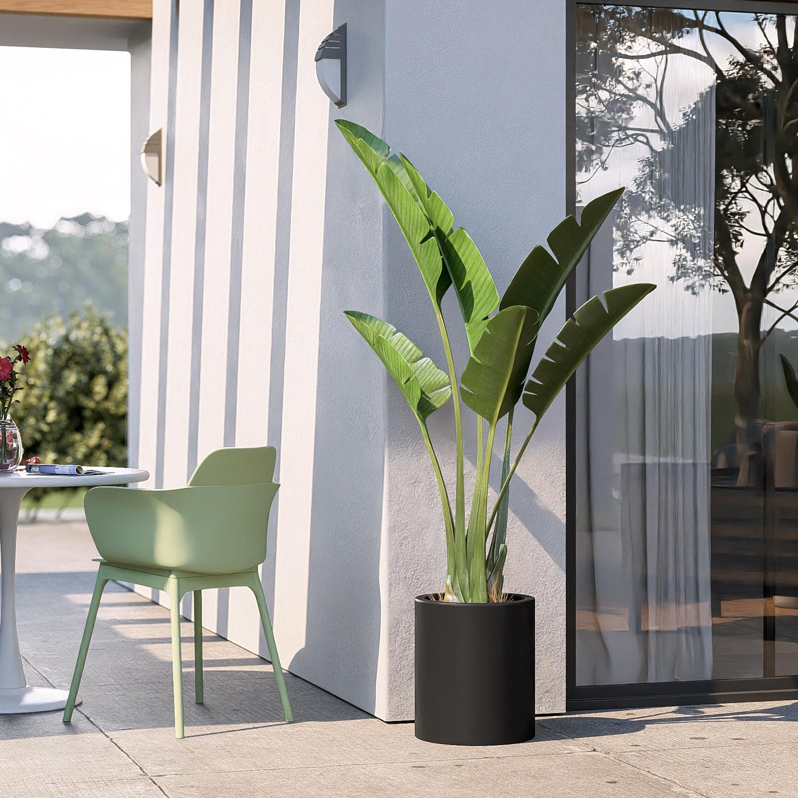Vaso Alto Sedona Mayne Inc. 71 Cm Nero Con Serbatoio D'Acqua Integrato - Fioriera Da Esterno Resistente Agli Agenti Atmosferici
