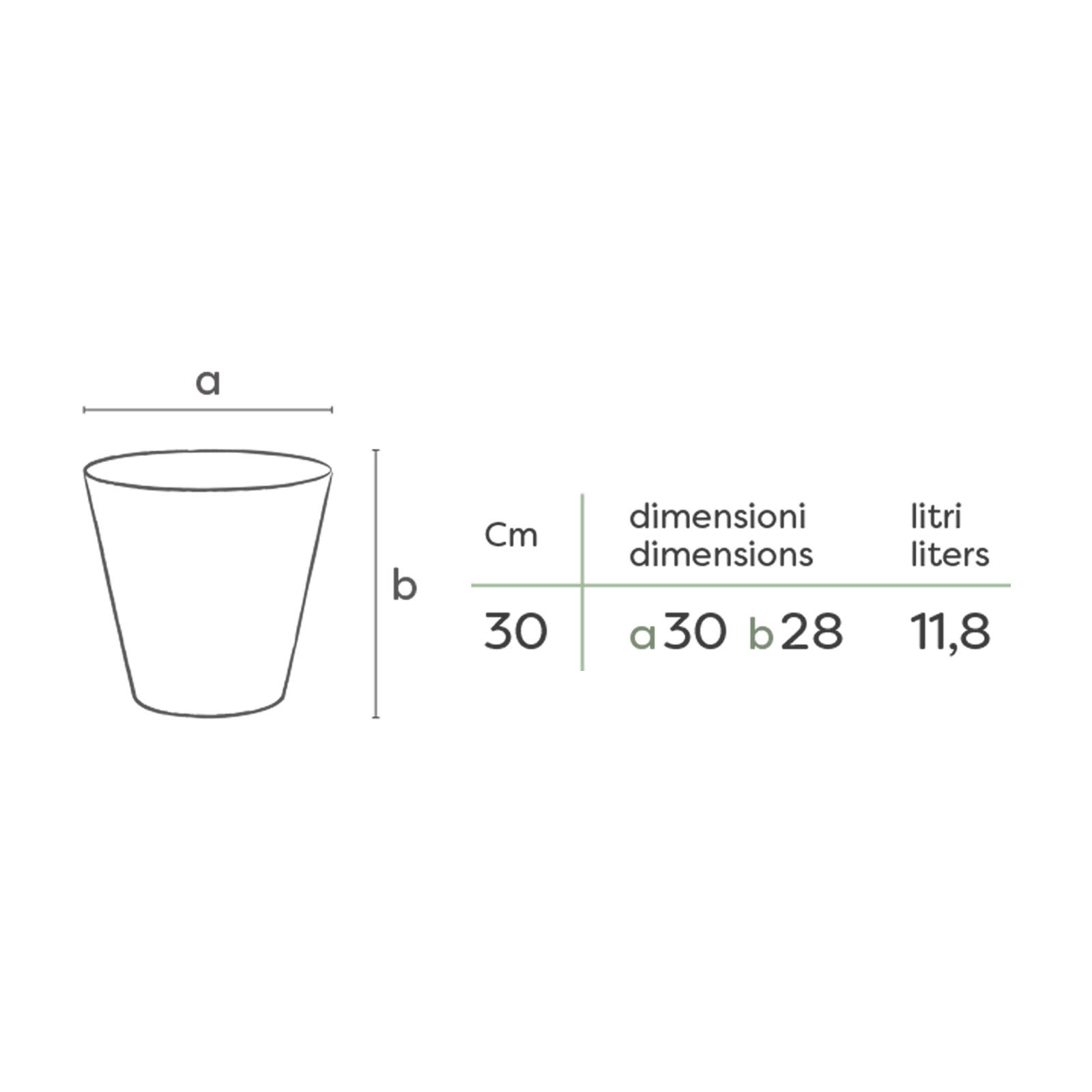 Teraplast Re-Pots Hoops Vaso 30 Cm – Ecologico In Plastica Riciclata – Design Made In Italy – Resistente UV E Gelo – Per Interni/esterni