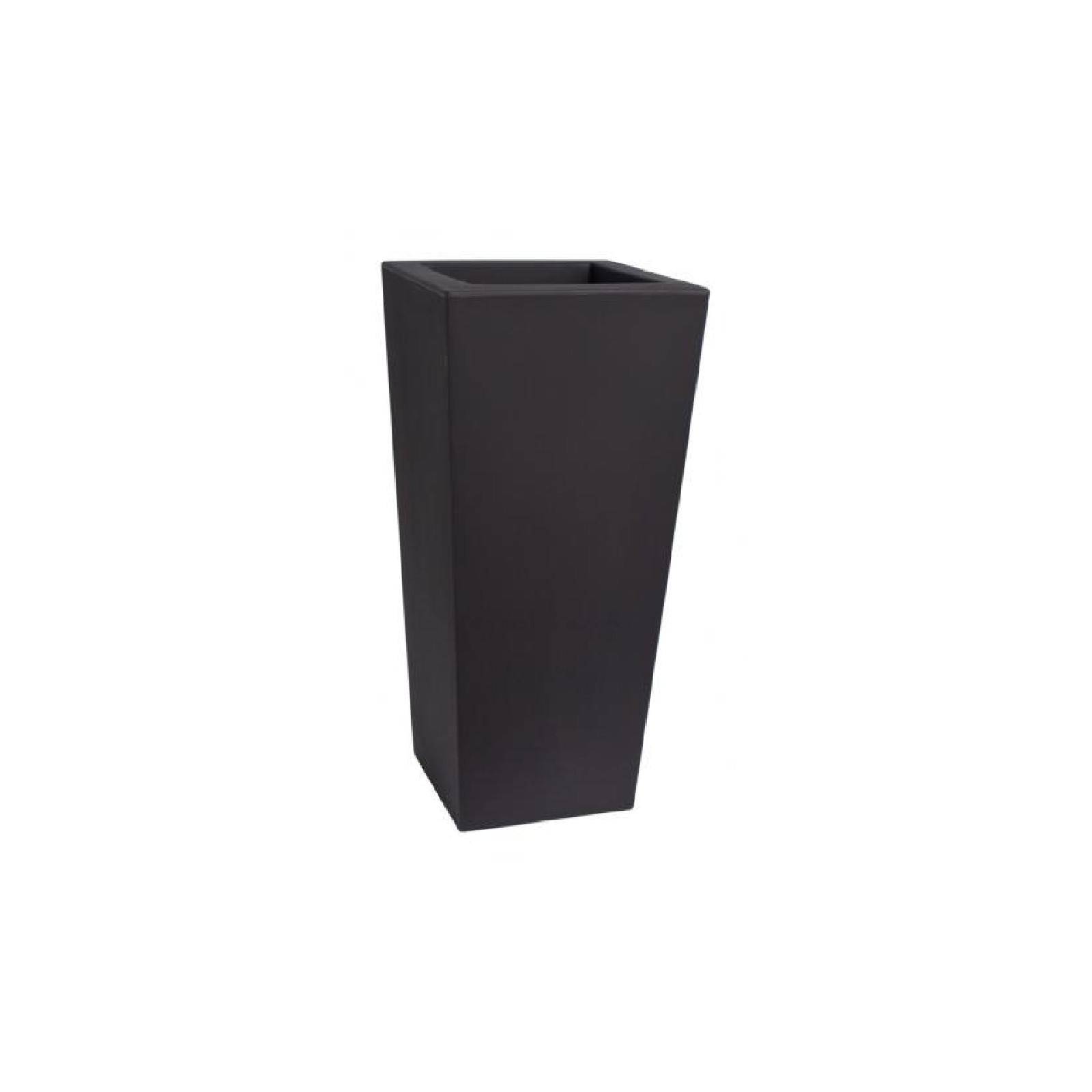 Vaso da giardino o interno 35x35x75h cm in polietilene nero perla