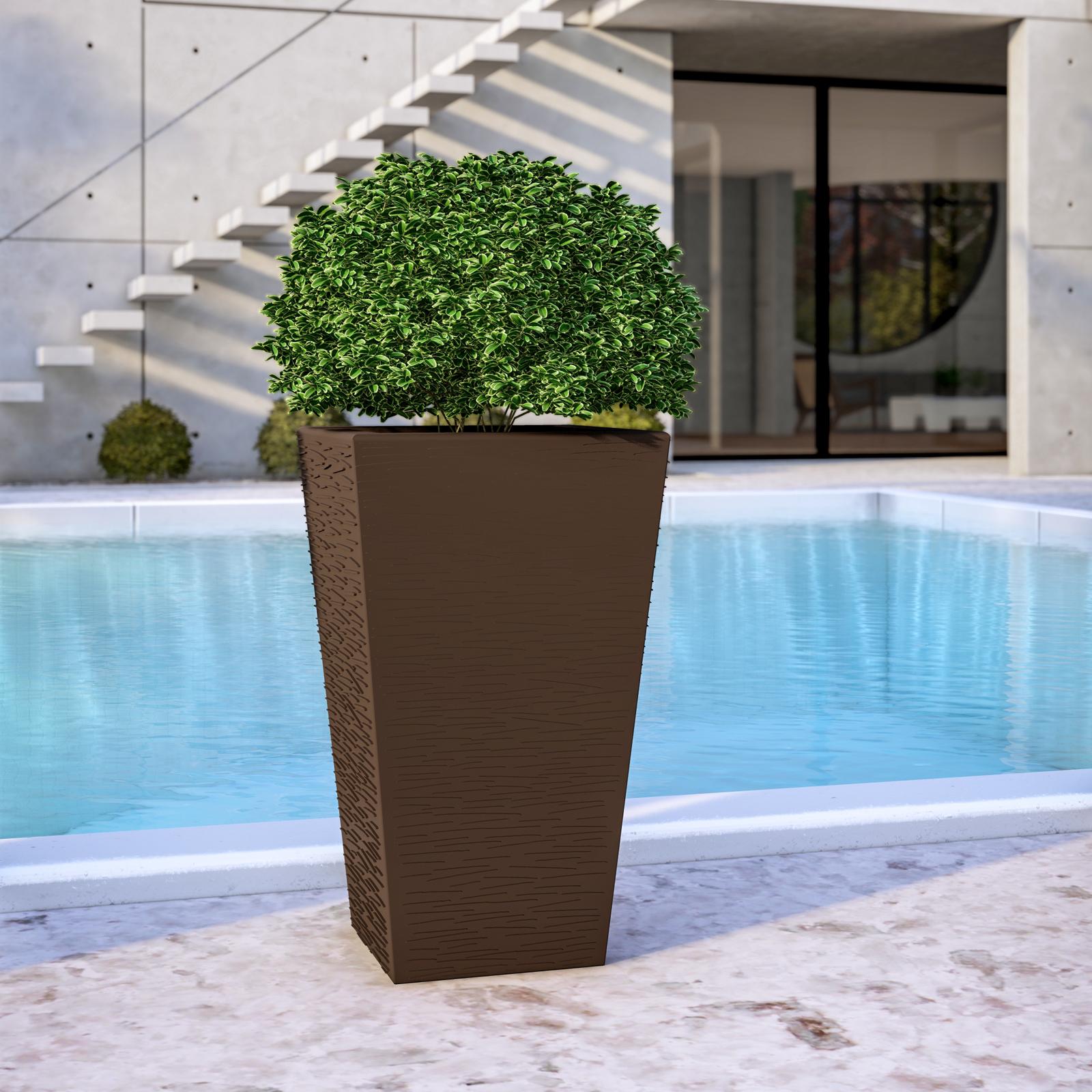 Vaso 40x17x14,5 cm in Polietilene con Supporto Kit Schio Cassa 60 Bronzo