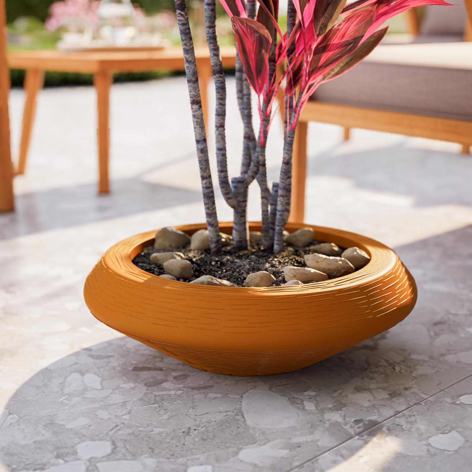 Botle Vaso Da Fiori Rotondo In Ceramica Smaltata - Stile Scandinavo Vintage, Colore Viola E Oro, Altezza 14 Cm Diametro 12 Cm, Senza Foro Di Drenaggio, Decorazione Casa - 2