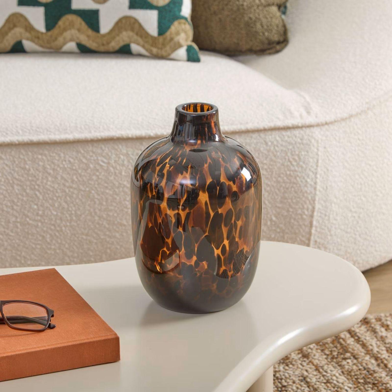Leaf LEAF-7307 Vaso Grande In Metallo Martellato Oro - 22x17 Cm, Bordo Curvato - Fioriera Per Piante Artificiali E Reali, Design Rustico Fatto A Mano