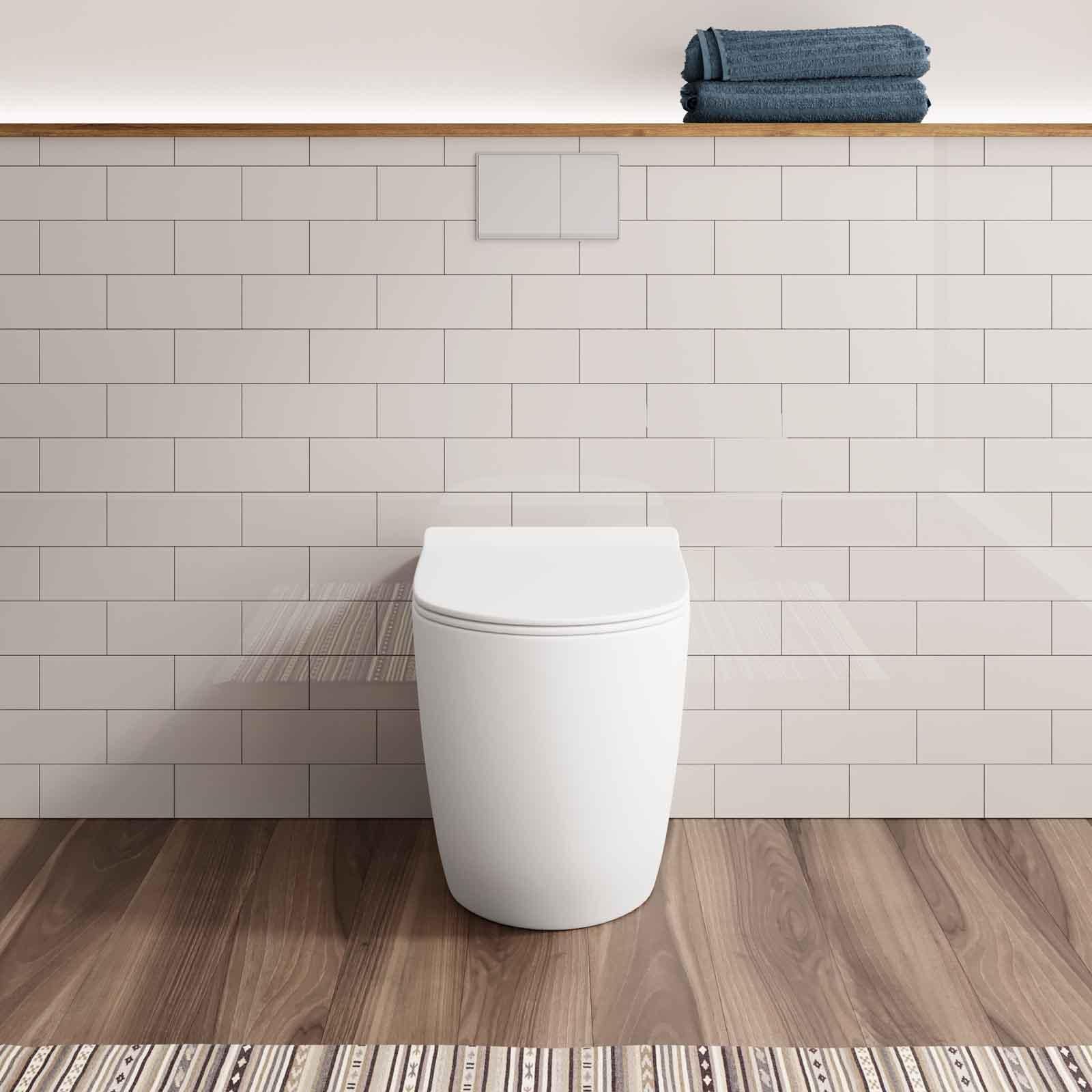 Vaso filomuro in ceramica bianco opaco con sedile softclose - Volga