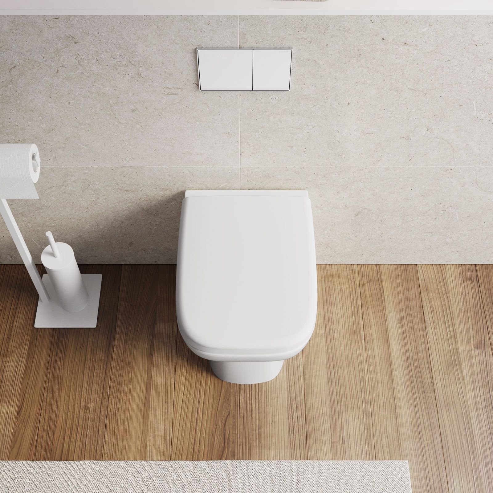 Vaso wc a pavimento filomuro ceramica Roca Mod. Meridian doppio scarico, Arcshop