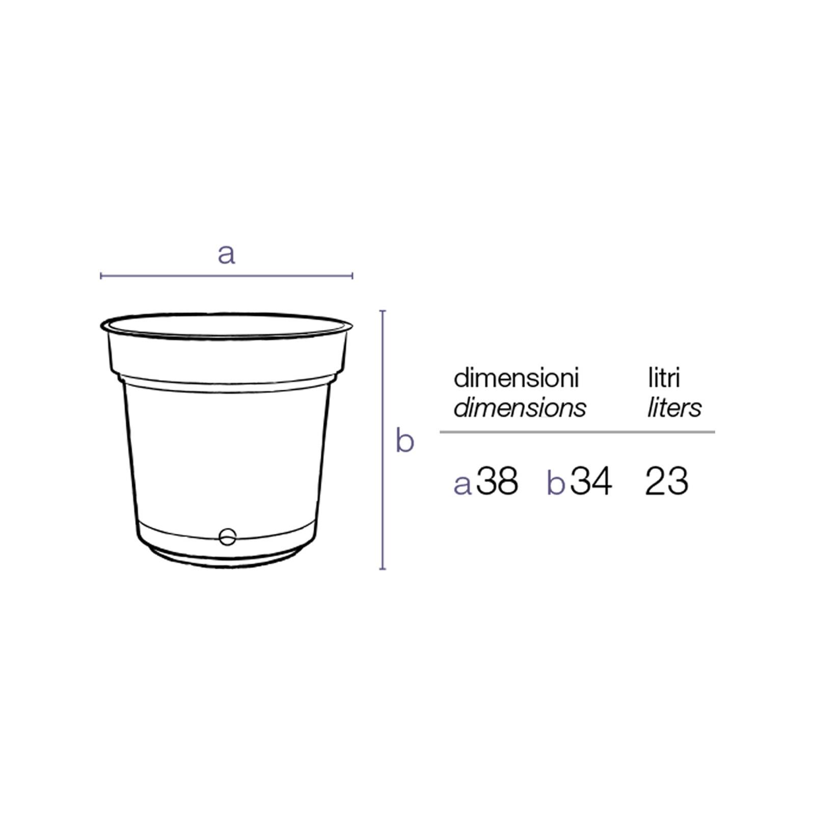 Vaso set 2 pezzi da giardino da 38 cm con riserva d'acqua e sottovaso verde