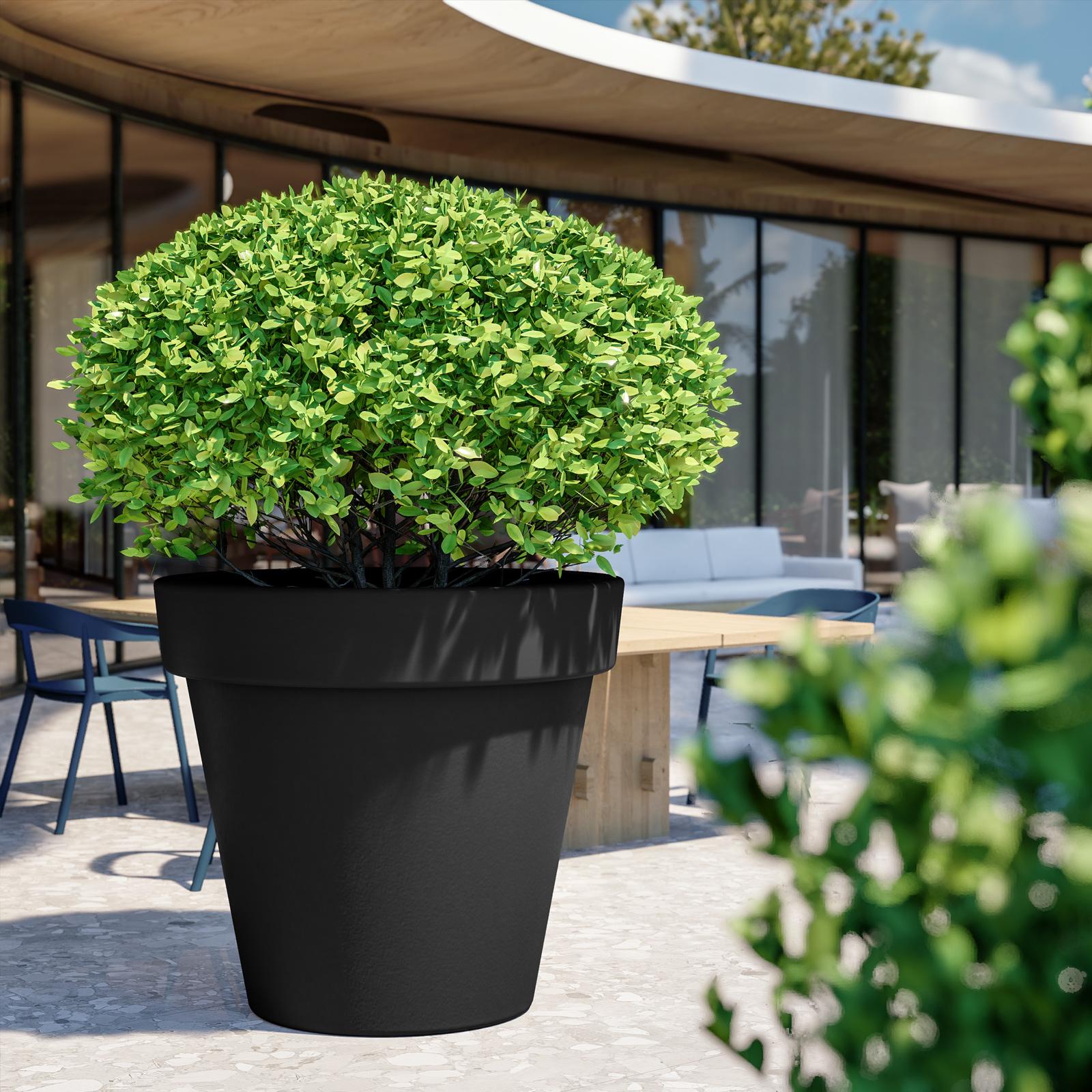 Vasi Da Esterno Grandi Vaso Urna Rotondo In Plastica Per Piante Da Esterno/Interno - Nero, Altezza 75 Cm Fioriera Per Aloe Vera Cactus - Foto 5