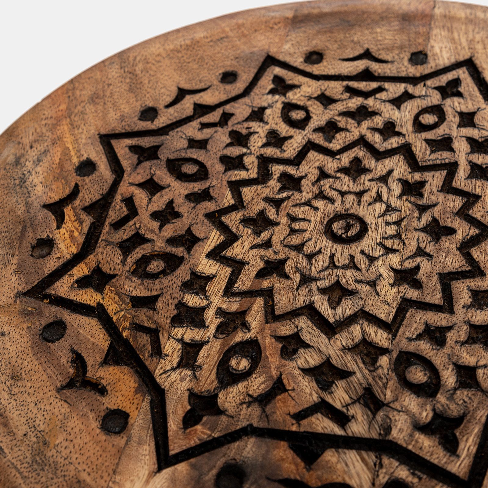 Vassoio Svuotatasche In Legno DAMDAM GO - Design Mandala Floreale - 22x22x4 Cm - Foto 7