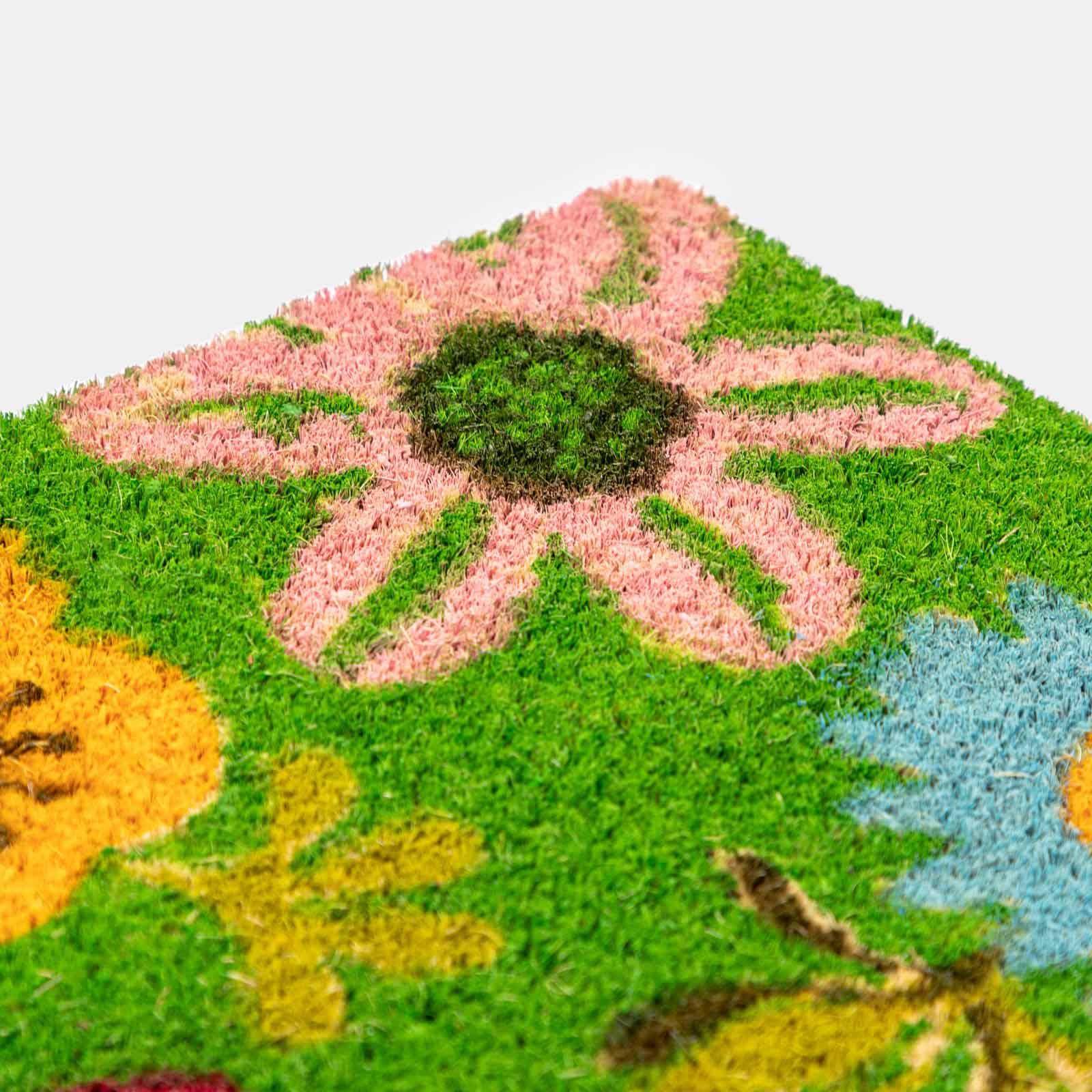 BEEOFICEPENG Zerbino per Esterni, Zerbini Antiscivolo per Ingresso Interno Stampati con Fiori Gialli a Disposizione Piatta, Tappeto per Patio Esterno 40x60 cm