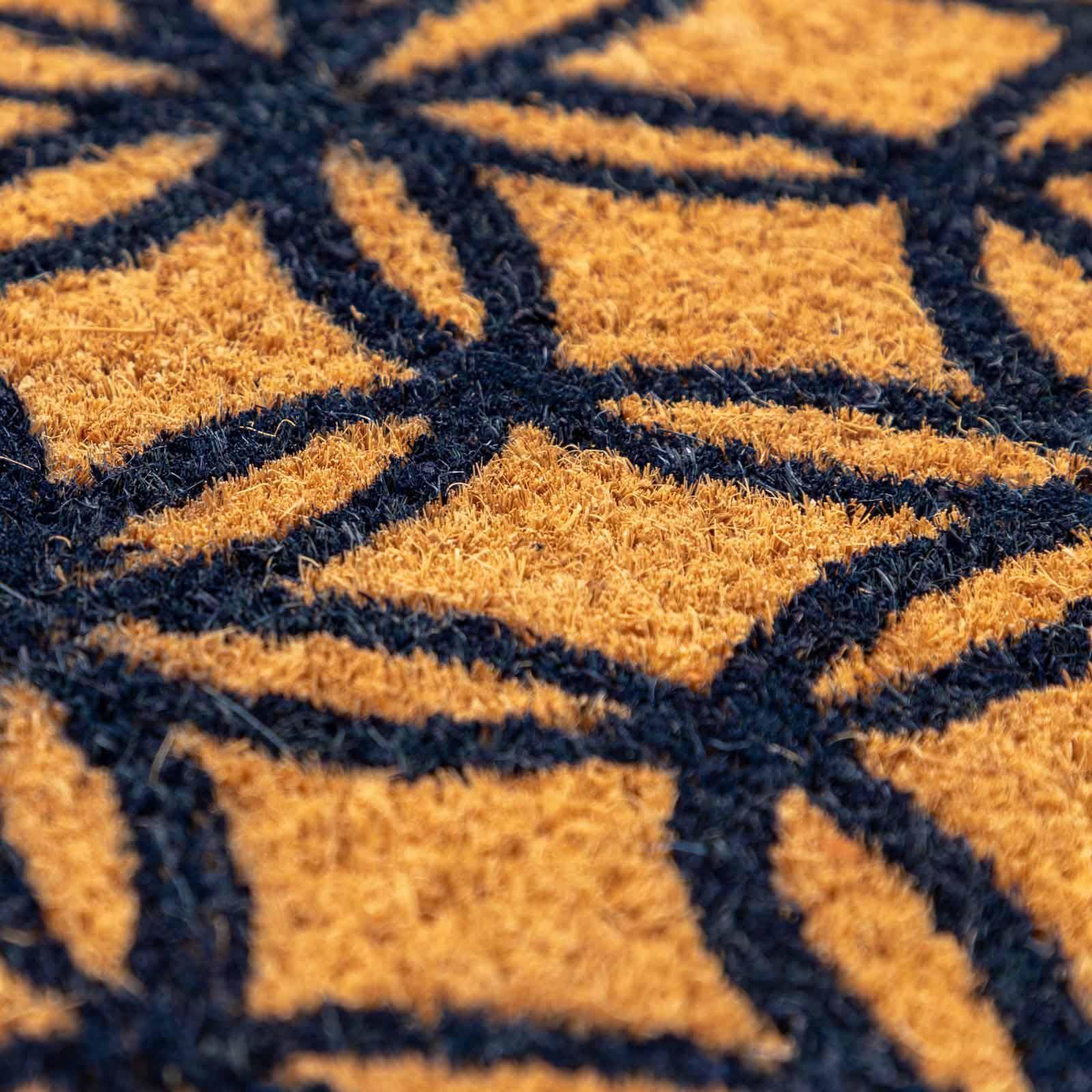 Zerbino 40x60 cm antiscivolo in gomma e fibra coir con disegno geometrico