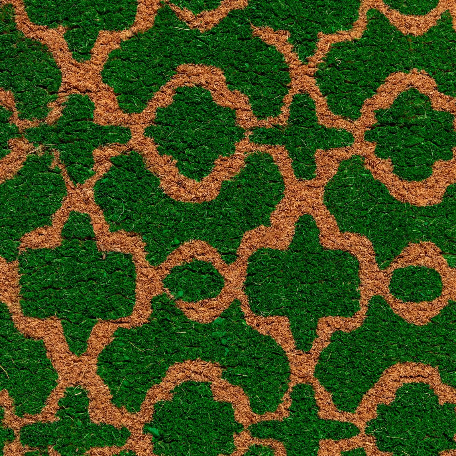 Laroom Zerbino design Occhio Che Pungo, Jute & Base antiscivolo, verde, 40 x 70 x 1,8 cm